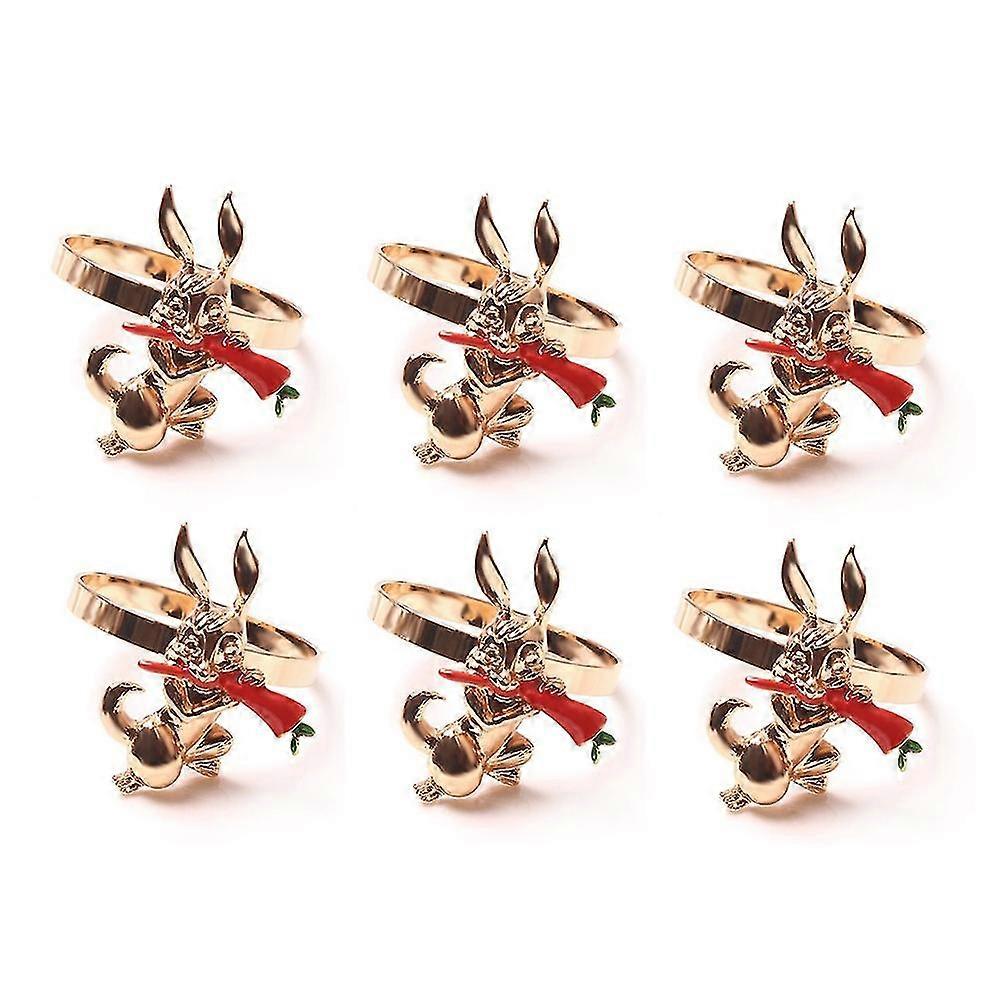 New Easter Decoration Radish Rabbit Napkin Ring 6pcs