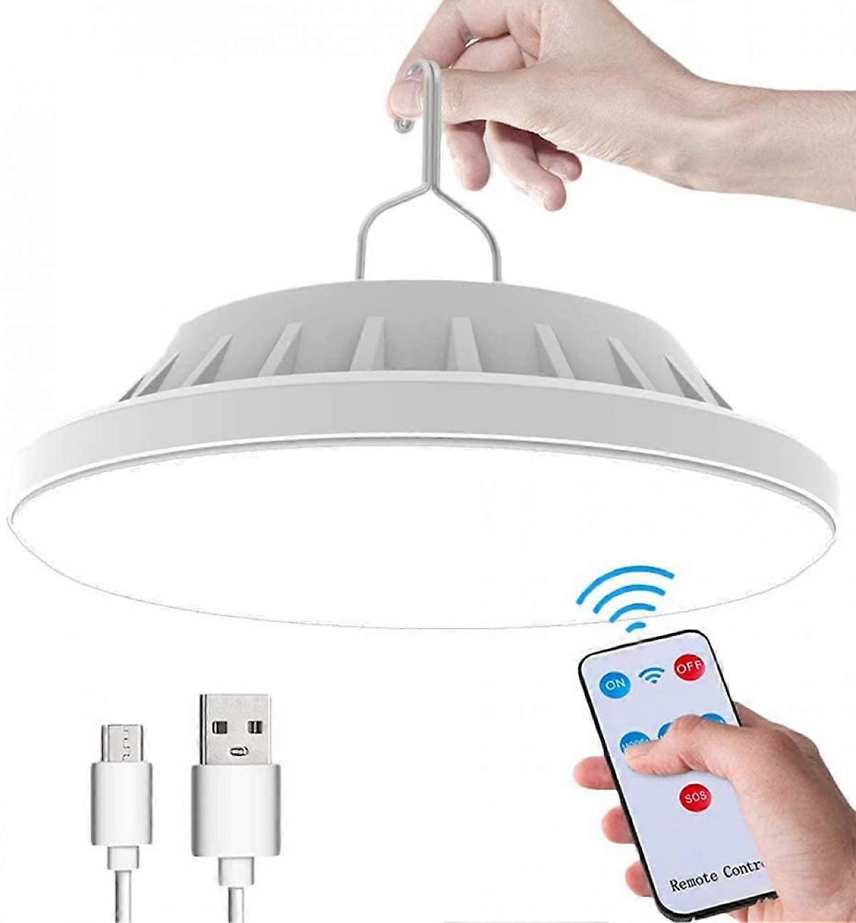 Lampe de camping solaire USB avec télécommande – Lampe de tente étanche IPX7 suspendue pour camping, randonnée, panne de courant, ouragan, urgence de téléphone portable