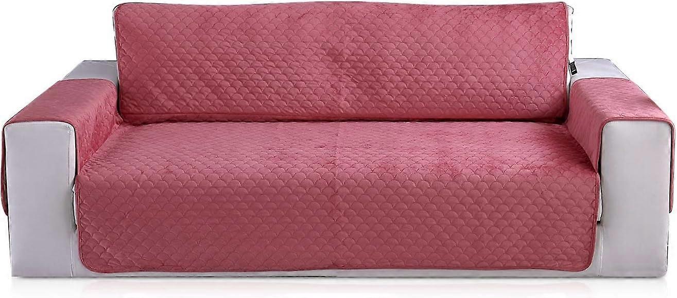 Rutschfester Sofabezug Sofaschoner Sofasesselschoner Sofaschoner Sofaschoner (rot, 2-Sitzer)