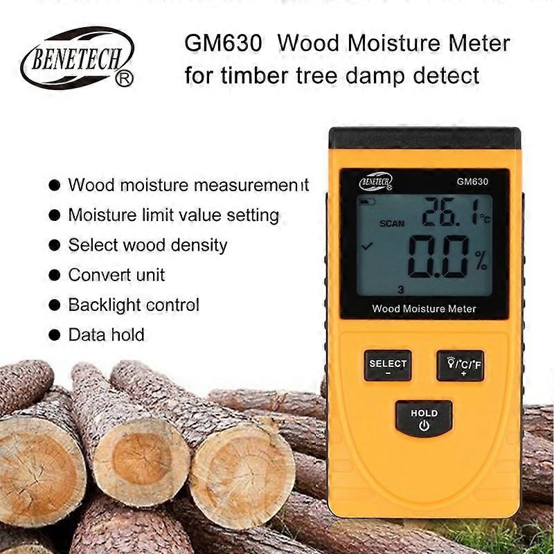 Standard Intelligence Gm630 Inductive Wood Moisture Tester Handheld Measuring Instrument Moisture Content Tester Lossless Moisture Meter