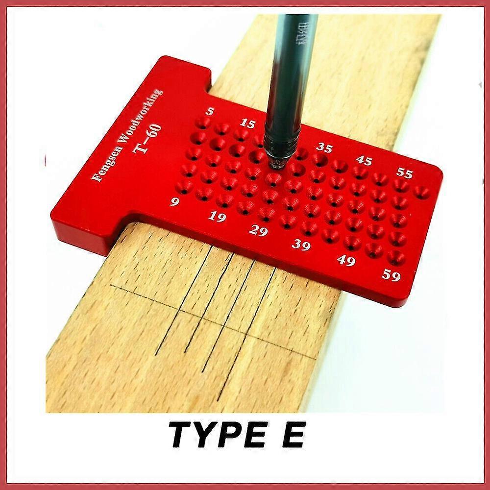 60/300/400/500/600 Woodworking Line Scriber T-type Ruler Hole Crossed Ruler Aluminum Alloy Marking Gauge Measuring Tools