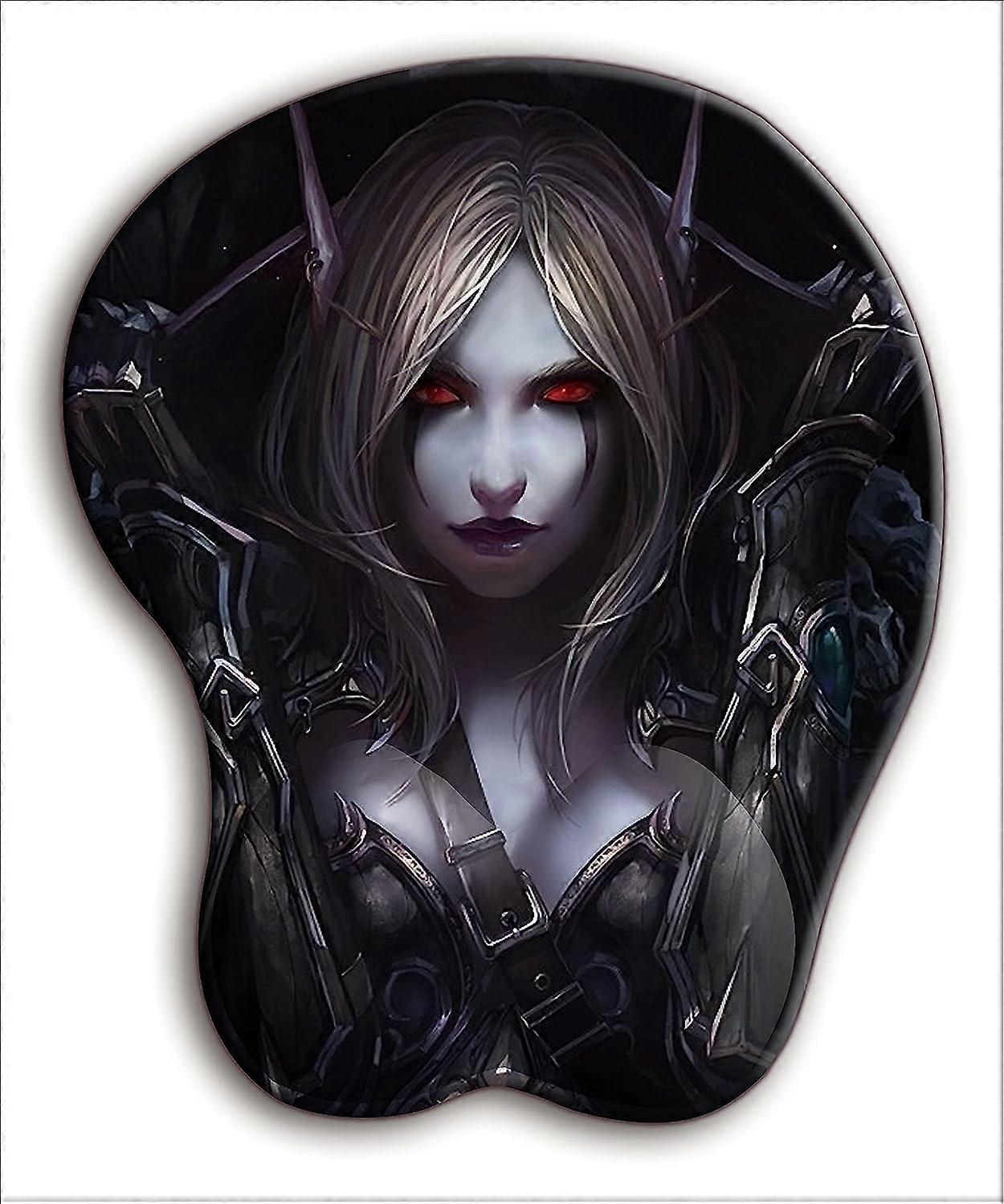 World of Warcraft Forsaken Queen Sylvanas Windrunner 3D Mouse Pad السيليكا غير القابلة للانزلاق Mousepad Gaming لمكتب Otaku Desktop Mat ، 10.2 × 8.6 × 1.2
