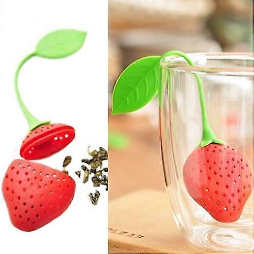 Silicone Strawberry Design Loose Tea Leaf Strainer Herbal Spice Infuser Filter