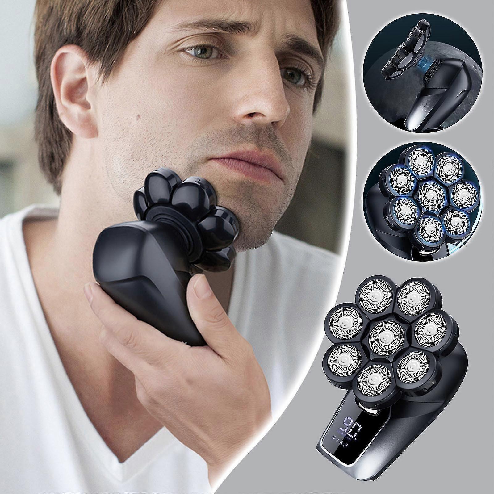 8d Upgraded Multi-function Razor Body Wash Digital Display Razor 6 In 1 Set Bald Machine
