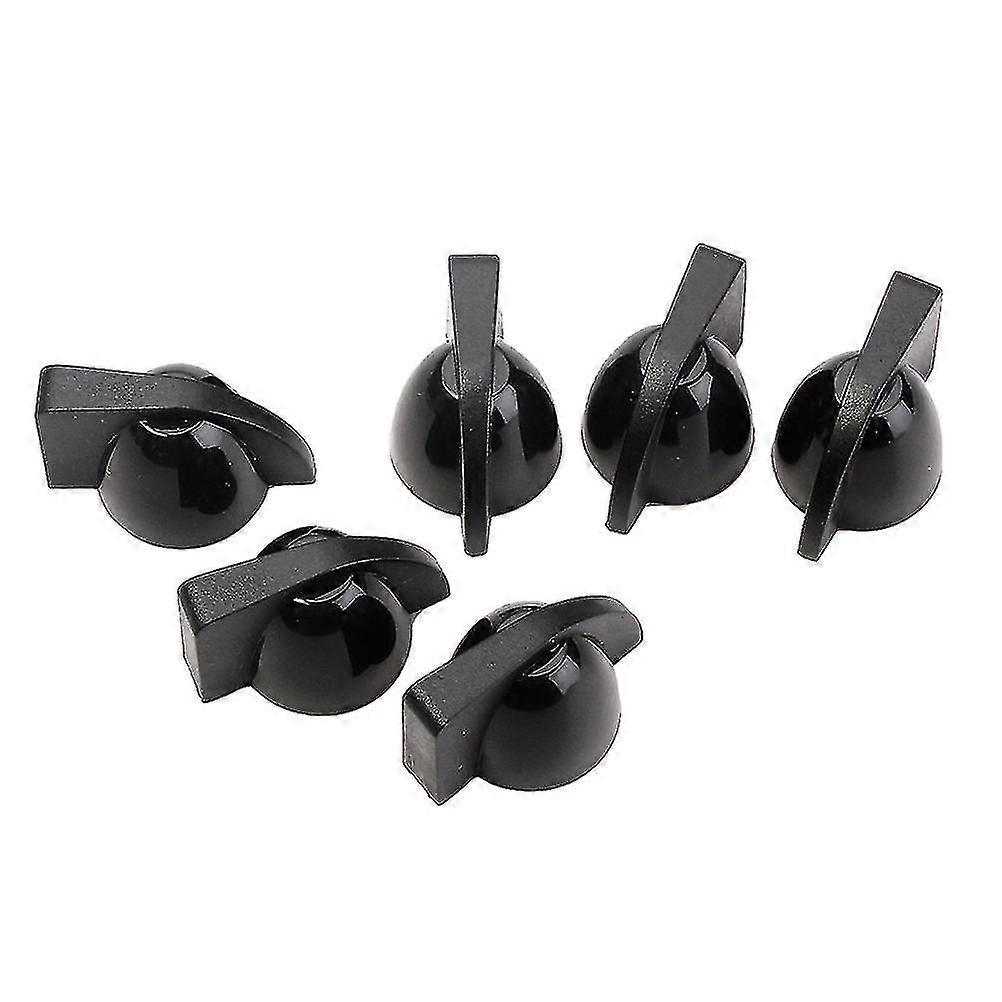 6pcs Chicken Head Electric Guitar Effect Pedal Knobs Guitar Amplfier Control Knob (black)