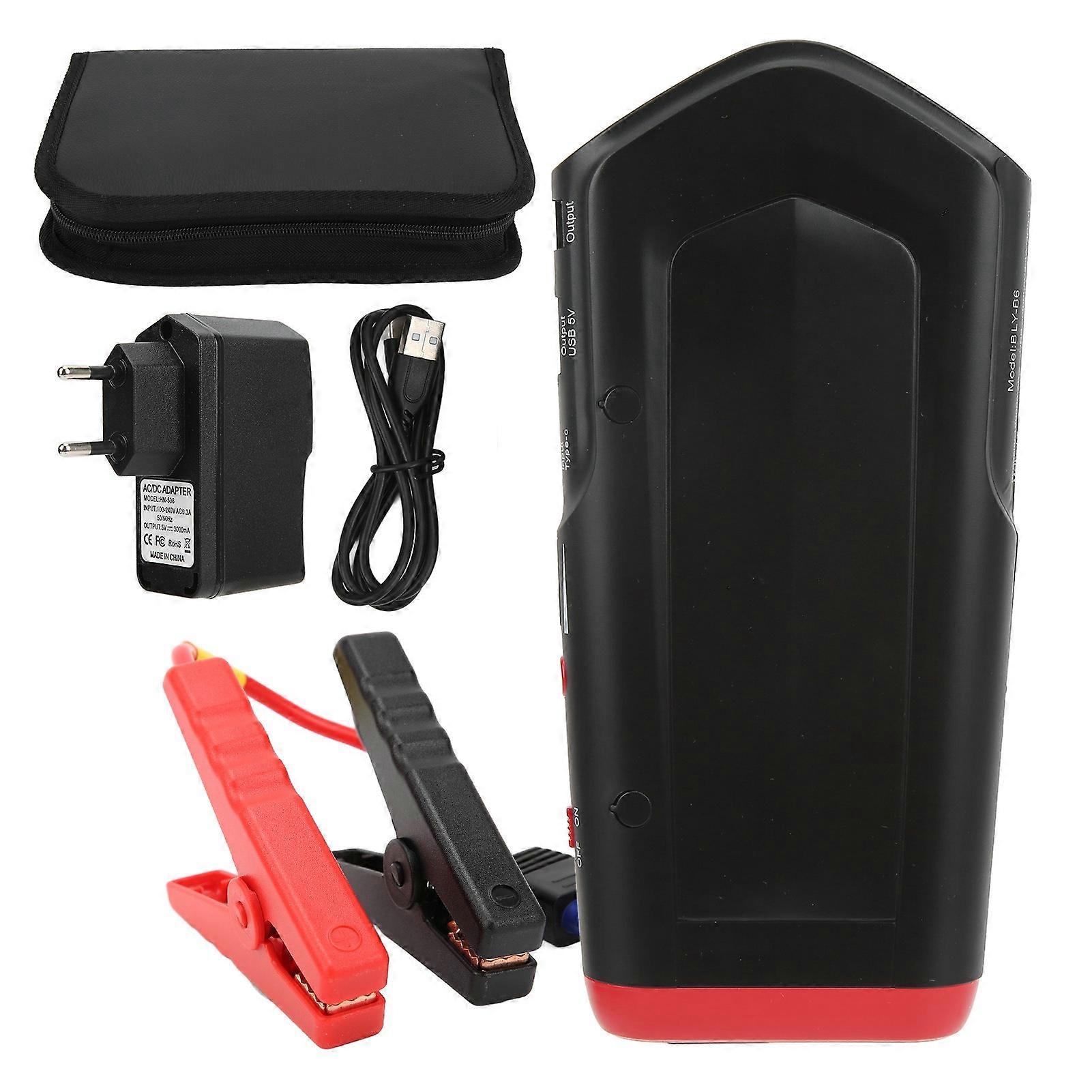 Universal Car Battery Starter 1000A Peak 12000mAh Multifunction Car Jump Starter with USB Fast Charge and LED LightEU Plug