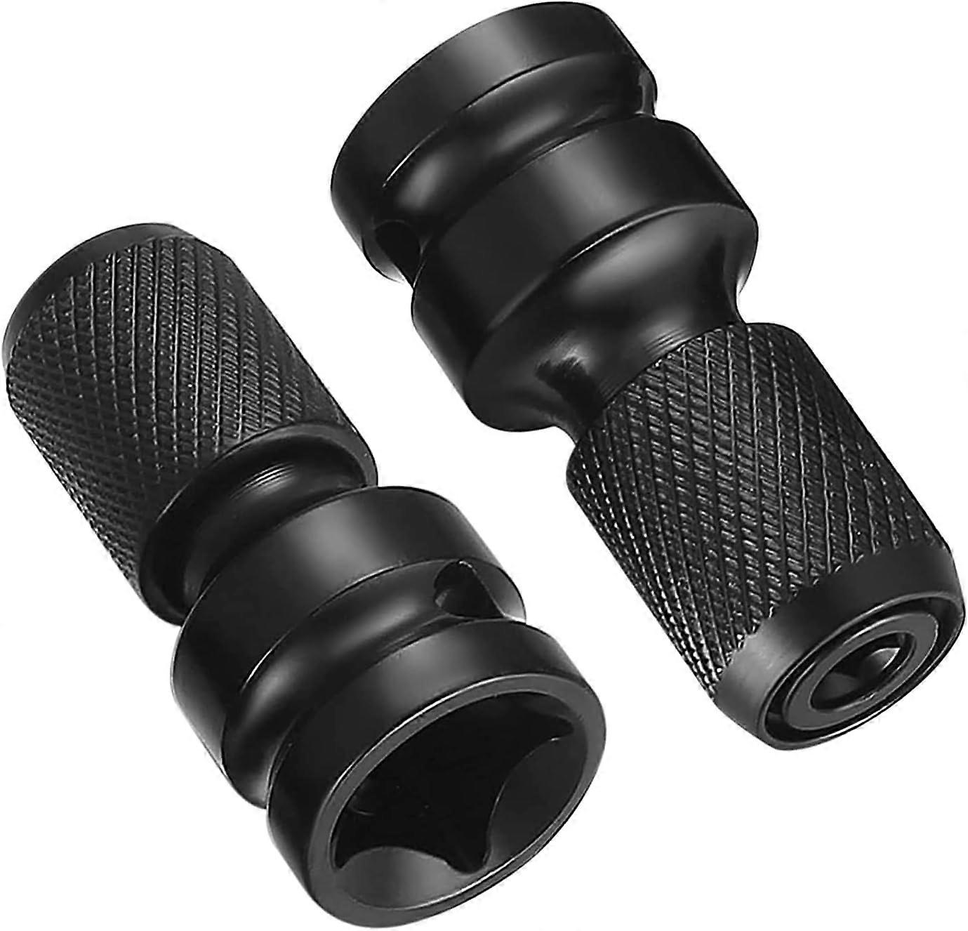Pack of 2 1/2" Square to 1/4" Hex Socket Adapters with Quick Release Hex Converter Bits for Percussion Ratchet Screwdriver Bits
