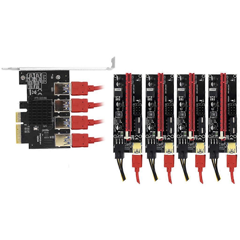 1 a 4 009S USB Graphics Extension PCI-E Riser Card 1X a 16X Riser Card USB3.0