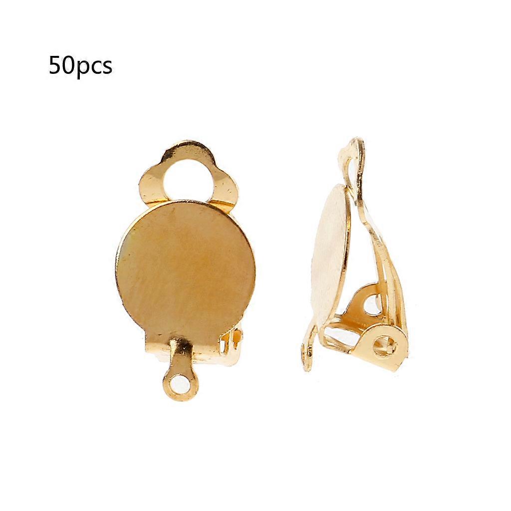 unbrand 50Pcs / set Plat Plateau Boucles d’Oreilles Clips Convertisseur pour Oreilles Non Percées Bo