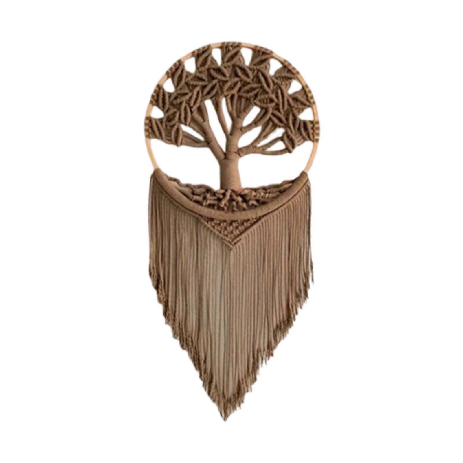 Tree Macrame Wall Hanging Apartment Chic Tassel Bohemian Tapestry Wall Decor