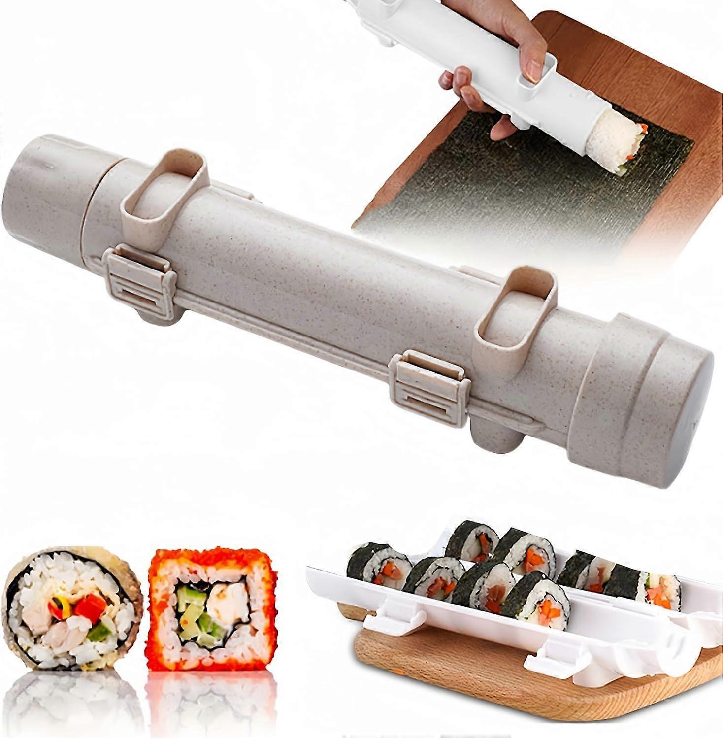 Sushi Making Kit - Multifunktionale Sushi Maker-Sushi Form für DIY Onigiri Form, Sushi Making Maschine, Küchenhelfer Werkzeuge (Beige)