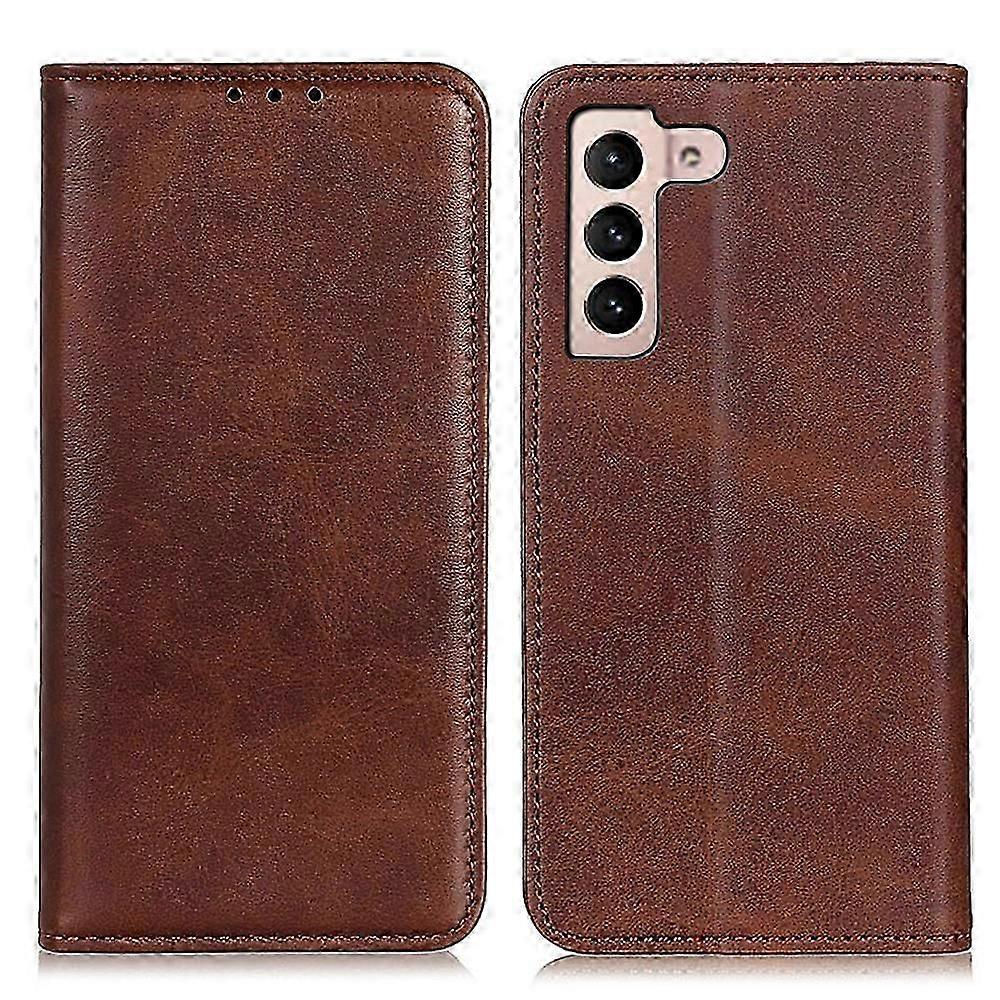 All-Inclusive Auto-absorbed Split Leather Phone Cover with Wallet and Stand for Samsung Galaxy S22 5G