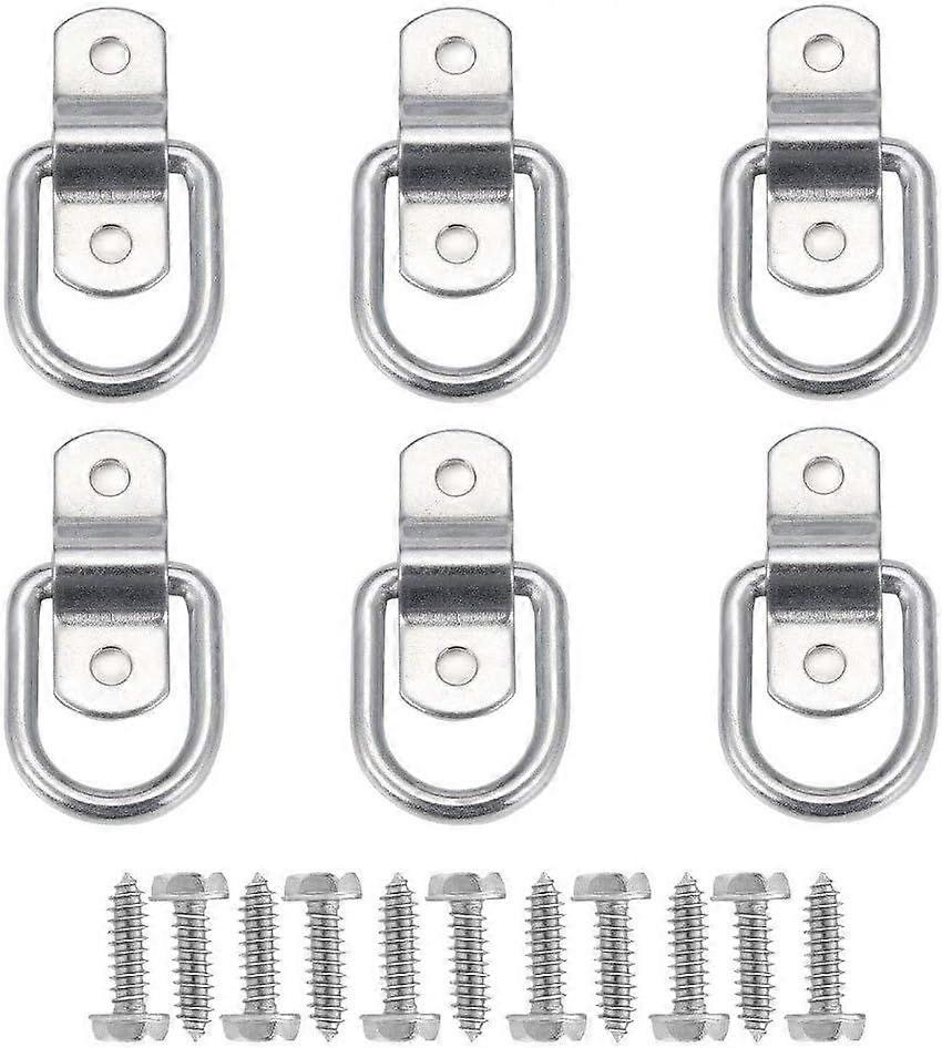 6Pcs D Lashing Ring Load Anchoring Ring Trailer Anchoring Forged Lashing Ring With 12 Piece Screw To Secure Load In Truck Trailer