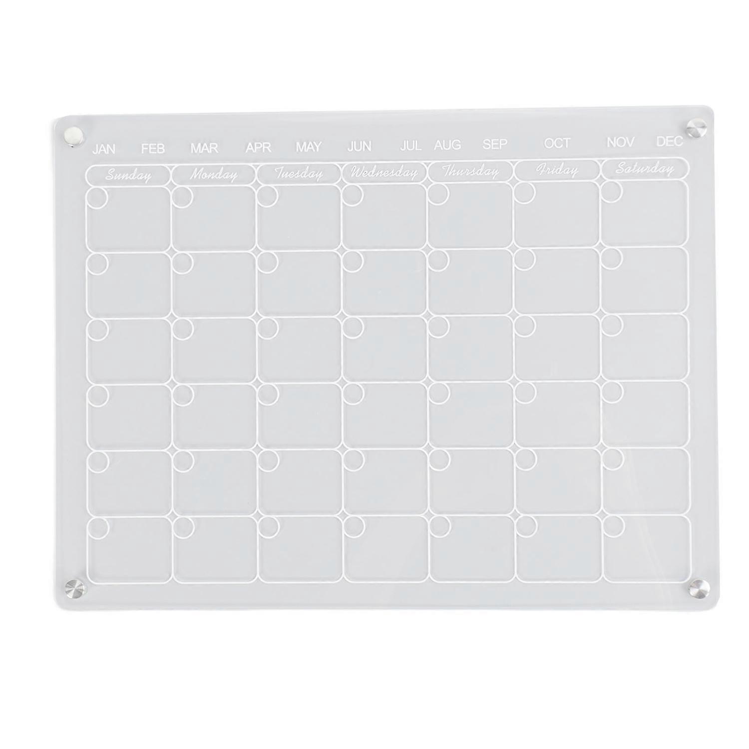 Magnetic Memo Calendar Reusable Erasable Daily Planner Acrylic Magnetic Calendar for Refrigerator