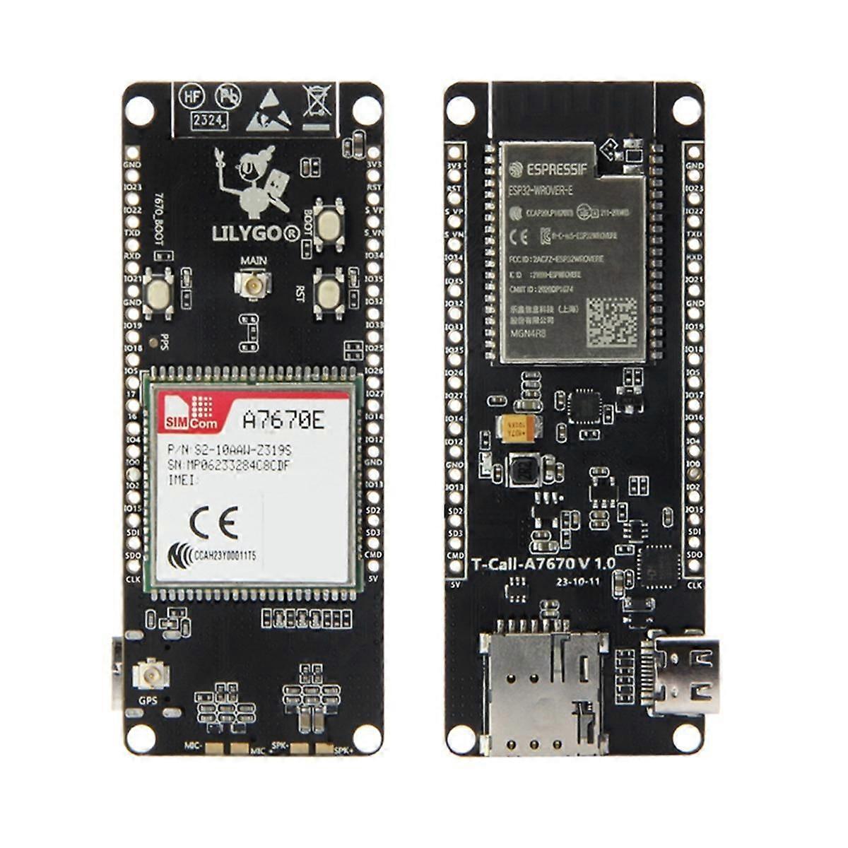 T-Call A7670 4G 2G ESP32 Entwicklungsboard A7670E LTE GSM Netzwerk ESP32-WROVER-E WiFi Bluetooth Wi