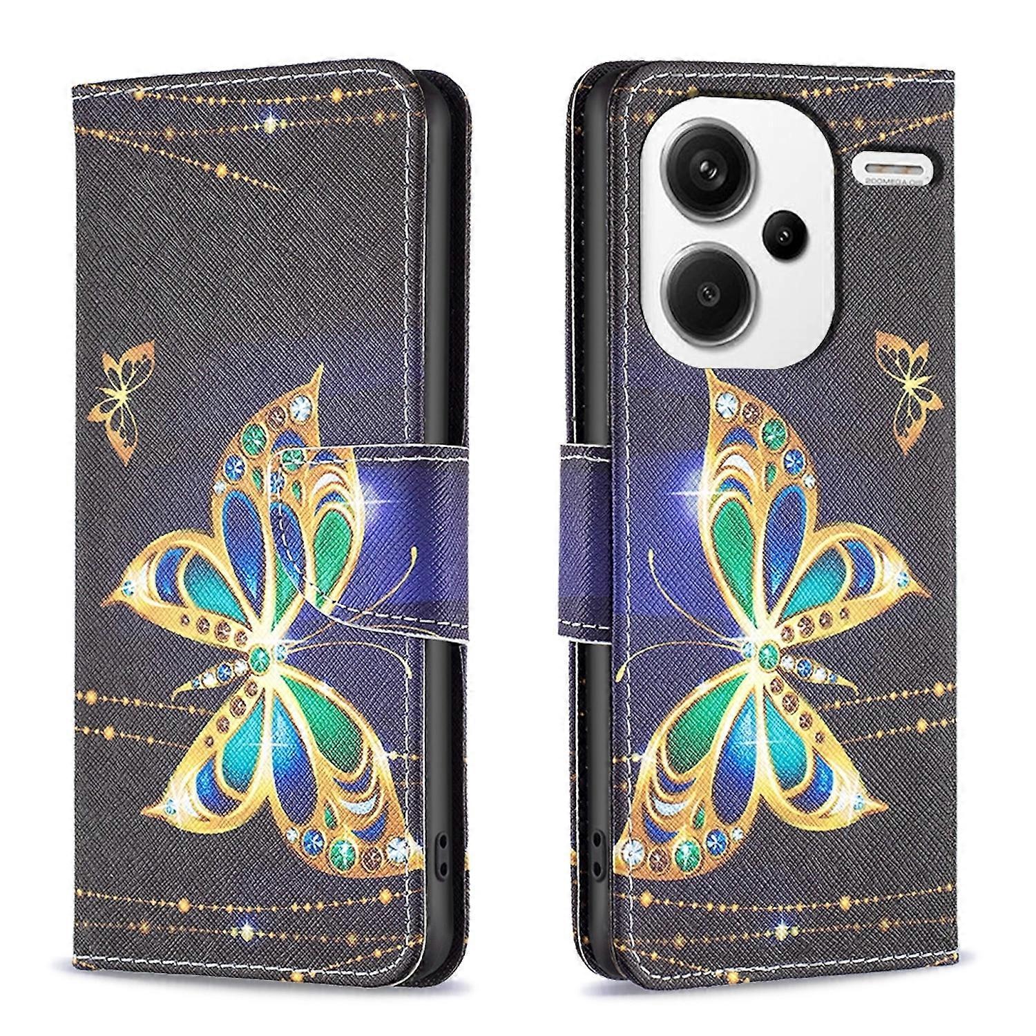 For Xiaomi Redmi Note 13 Pro Plus Faux Leather Case Sleeve Book Motif 5