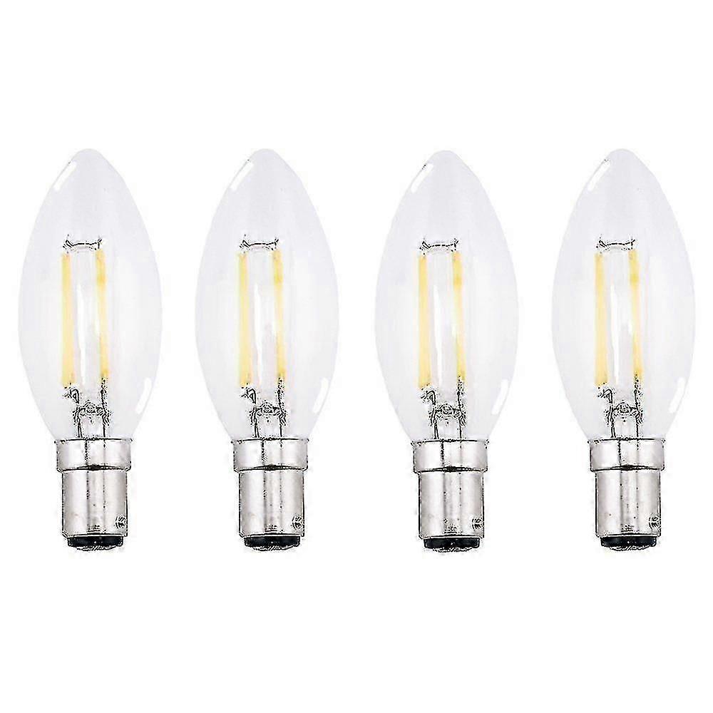 4パック4W SBC B15フィラメントLED燭台電球ウォームホワイト2700kスモールバヨネットLEDビンテージフィラメント