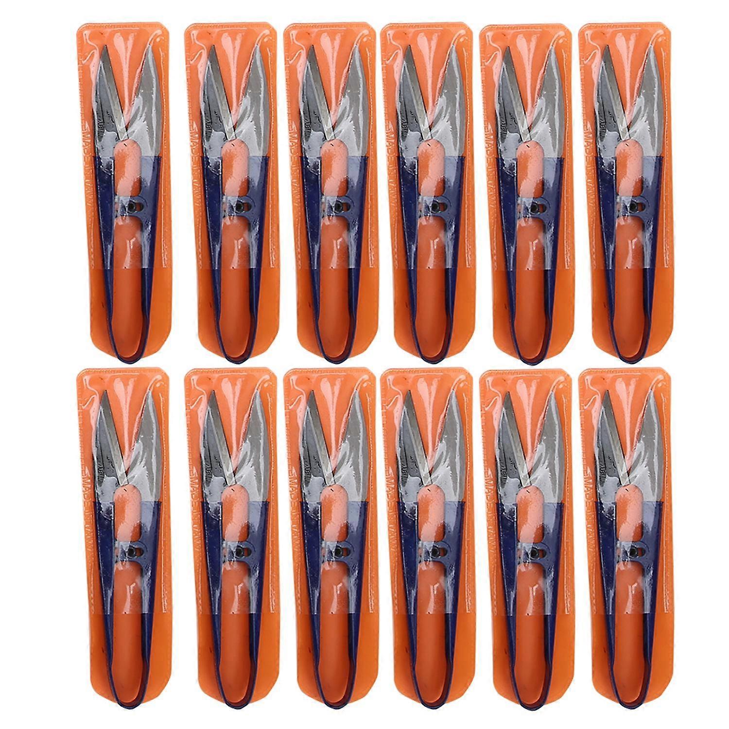 12Pcs Thread Clipper U shaped Scissor Spring Yarn Cutter Sewing Embroidery Cutting Tools