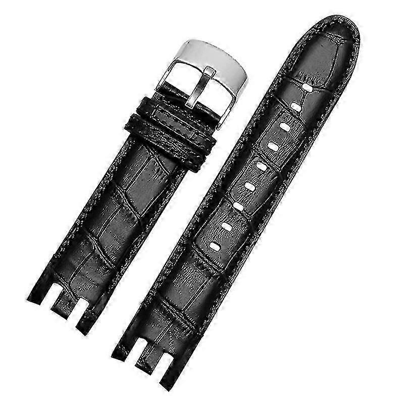 21 mm-es puha bőr óraszíj Vintage aligátor szemcse Swatchhoz