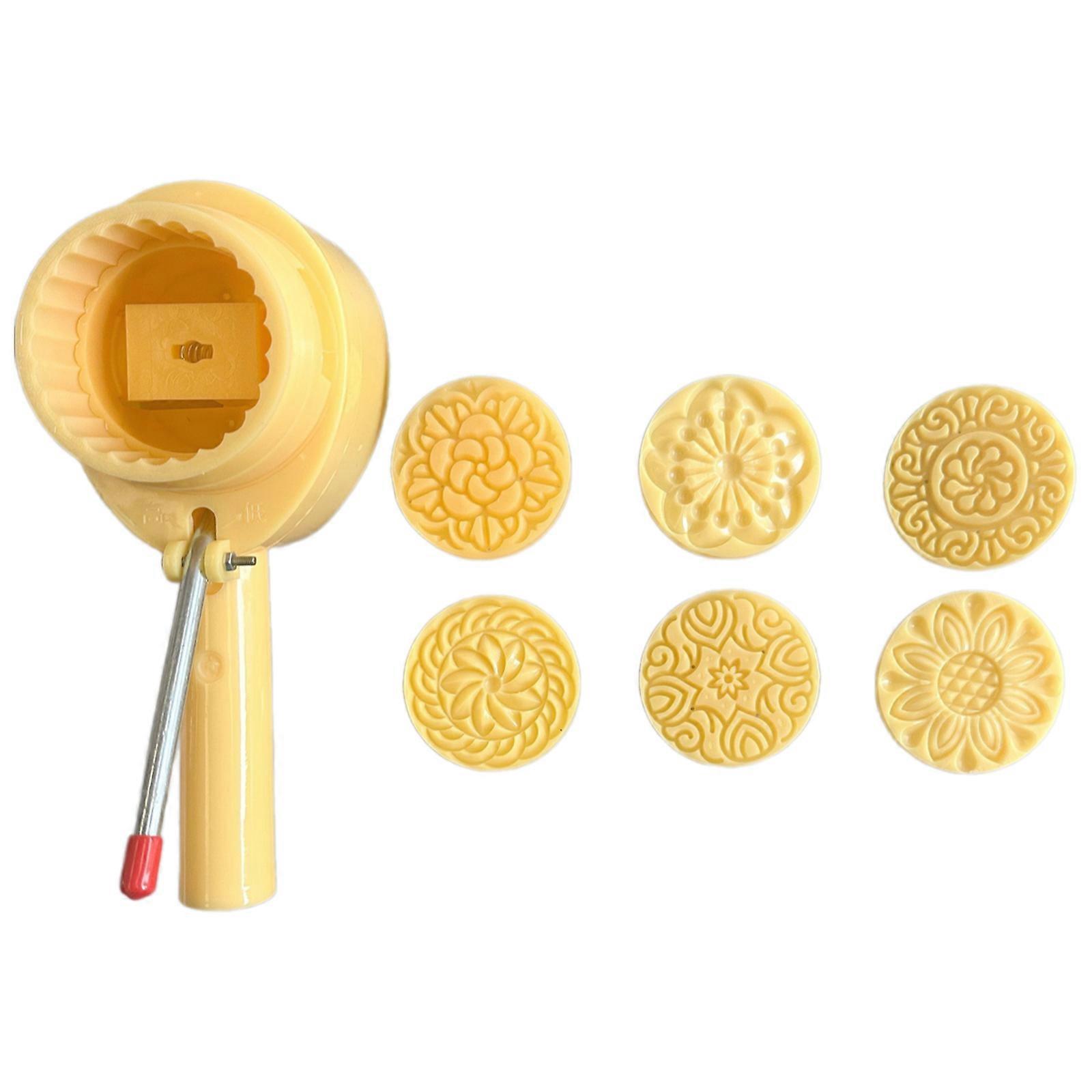 Ice Skin Mooncakes Crafting Tool Delicate Patterned Mooncakes Crafting Molds Manual Mooncakes Press Embosser