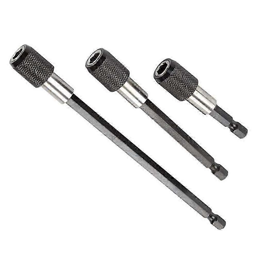 Set of 3 Hexagonal Shank Magnetic Screwdriver Bits 60mm 100mm 150mm for Screws, Nuts and Any Drill Bit and Hand Screwdriver