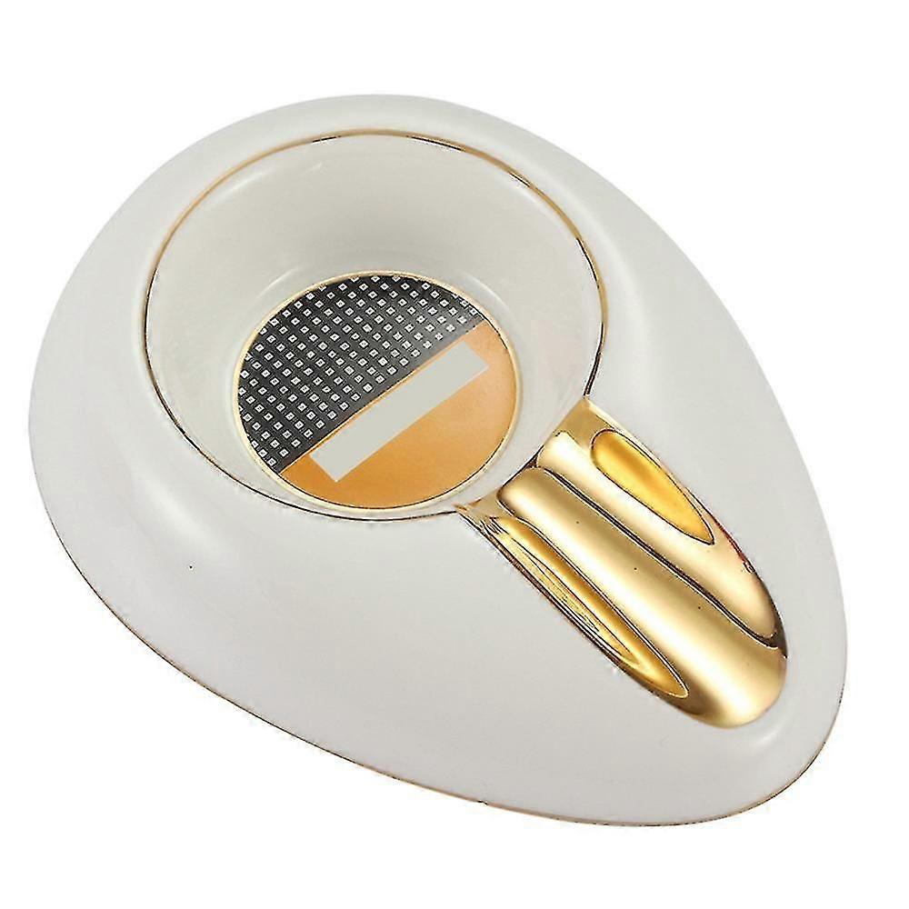 Cigar Gadgets Home Cigar Ashtray Portable Ceramic Ashtray White