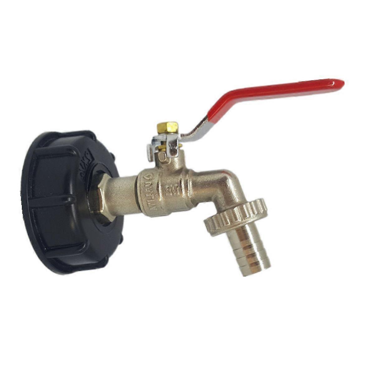 Wasserauffangbehälter Wasserhahn, 1000l Ibc Adapter Ibc Tank Adapter S60x6 Tankadapter für Messing Garten Wasserhahn Shibaod