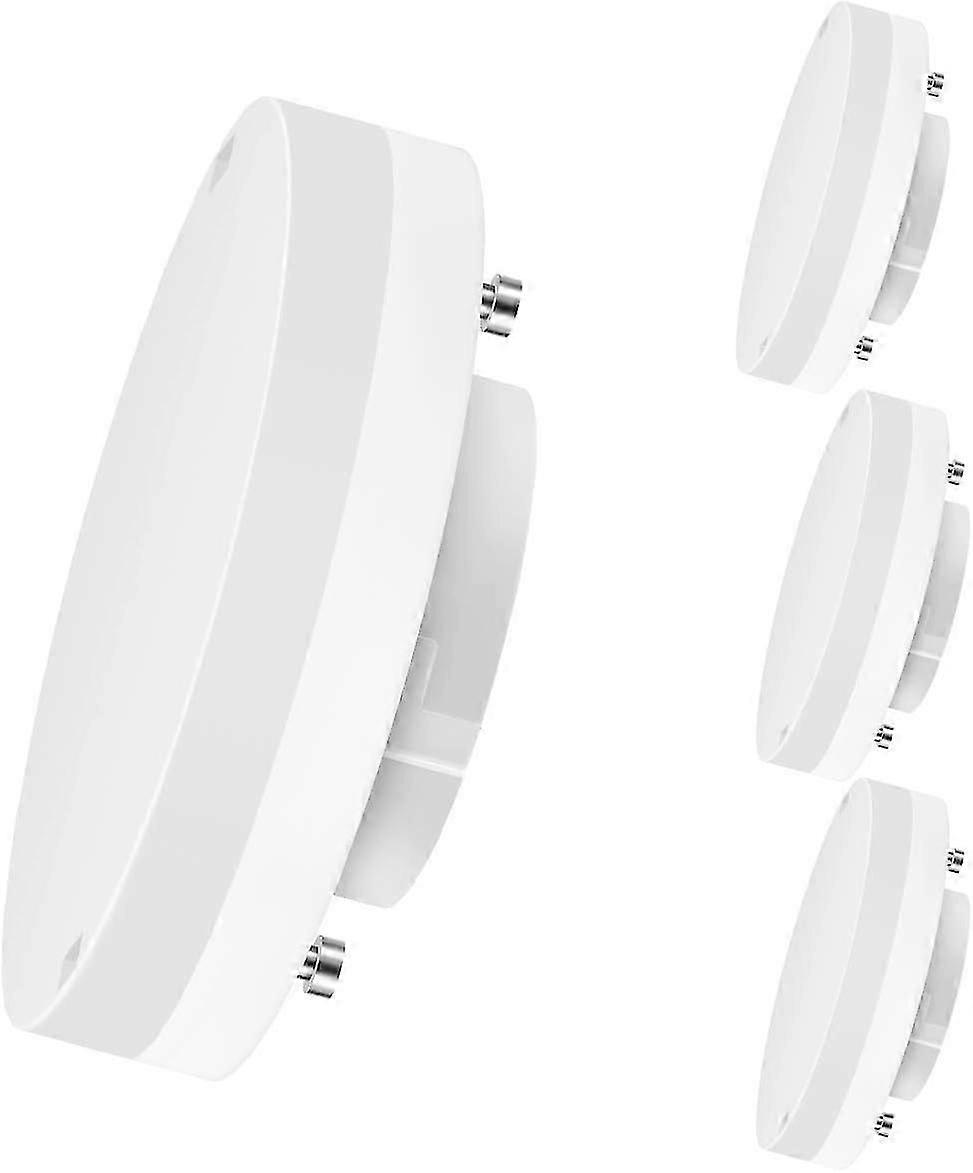 GX53 LED bulbs, 5W equivalent to 40W, 3000K Warm White Light, 470 lm, Low consumption, Not dimmable - Pack of 4 Units. [Energy class F]