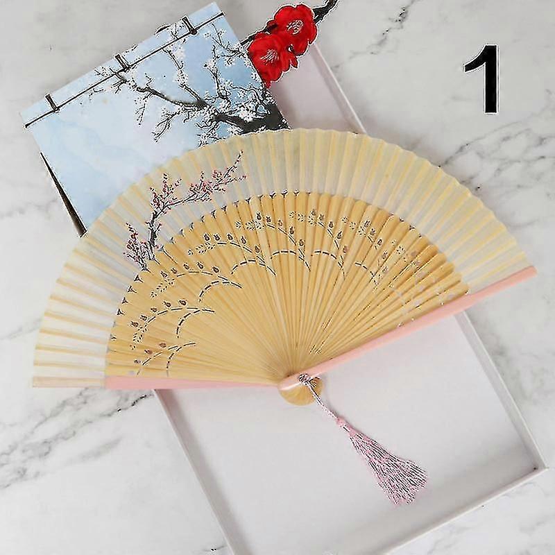 Night Market Stall Chinese Ancient Silk Hand-painted Classical Multi-color Folding Portable Fan
