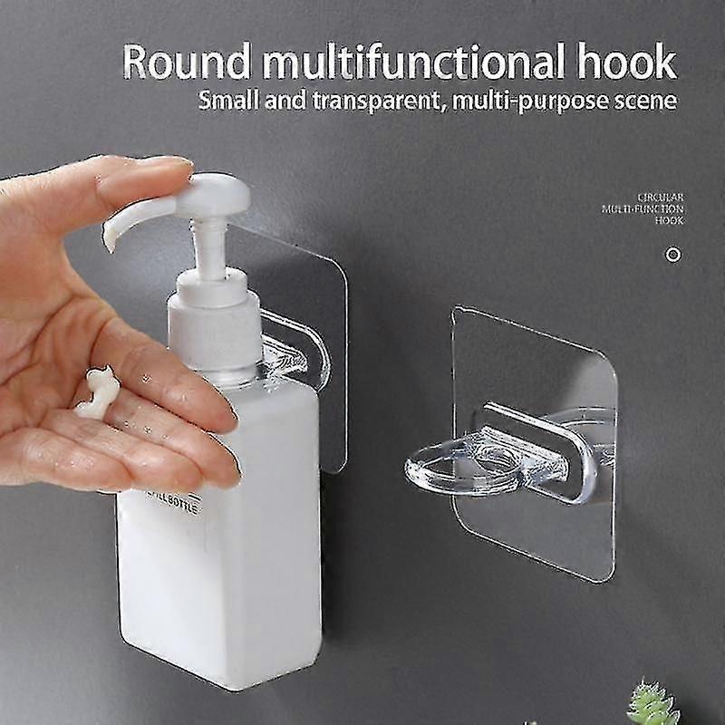 6/4/2pcs/set Multifunctional Round Hook Shelf Support Holder Cabinet Shelf Adhesive Hook Kitchen Bat