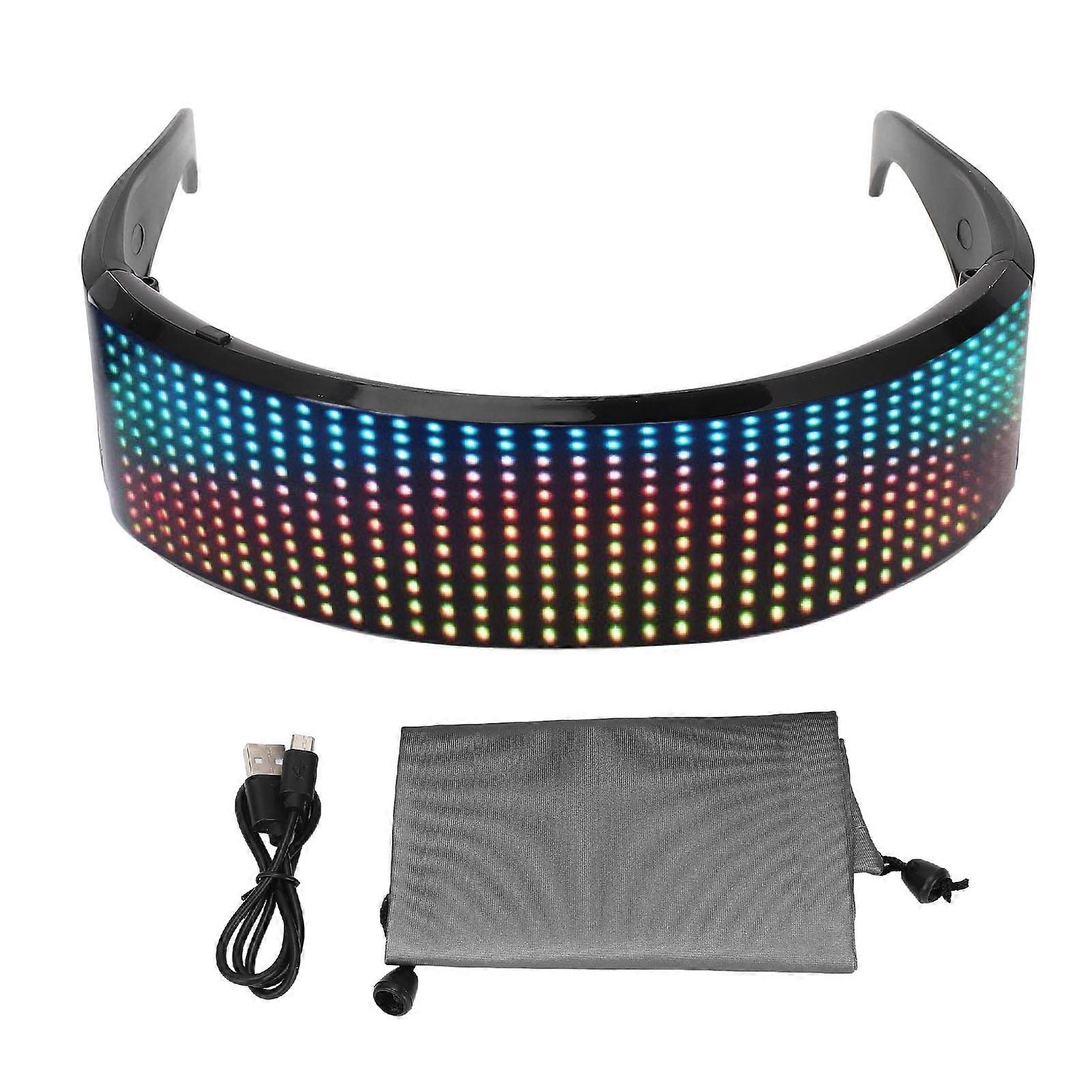 LED Glasses Bluetooth APP Controlled Customizable RGB Light Up Glasses for Cosplay Party Music Festival