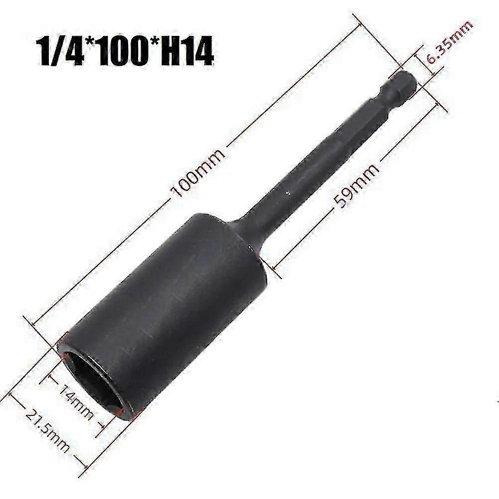 1pcs 100mm Length Extra Deep Driver Screw Nut 1/4" Hex Socket Wrenches Impact Drill Bits Adapter Screwdriver Bits~14730