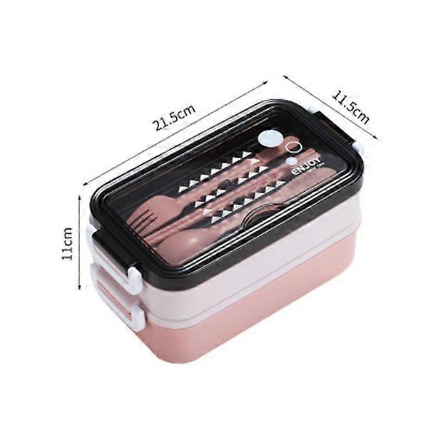 New Lunch Box Bento Box for Student Office Worker Double-layer Microwave Heating Lunch Container Food Storage Container