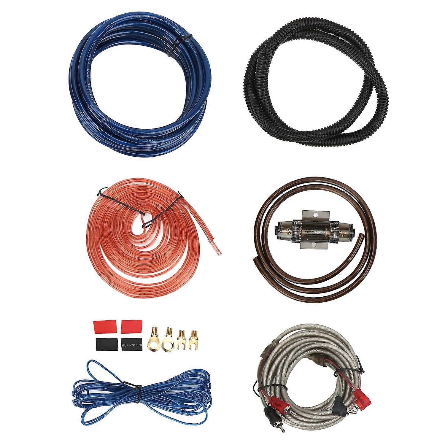 Car Power Amplifier Installation Kit 6GA Subwoofer Cable Audio Wire Protector Universal