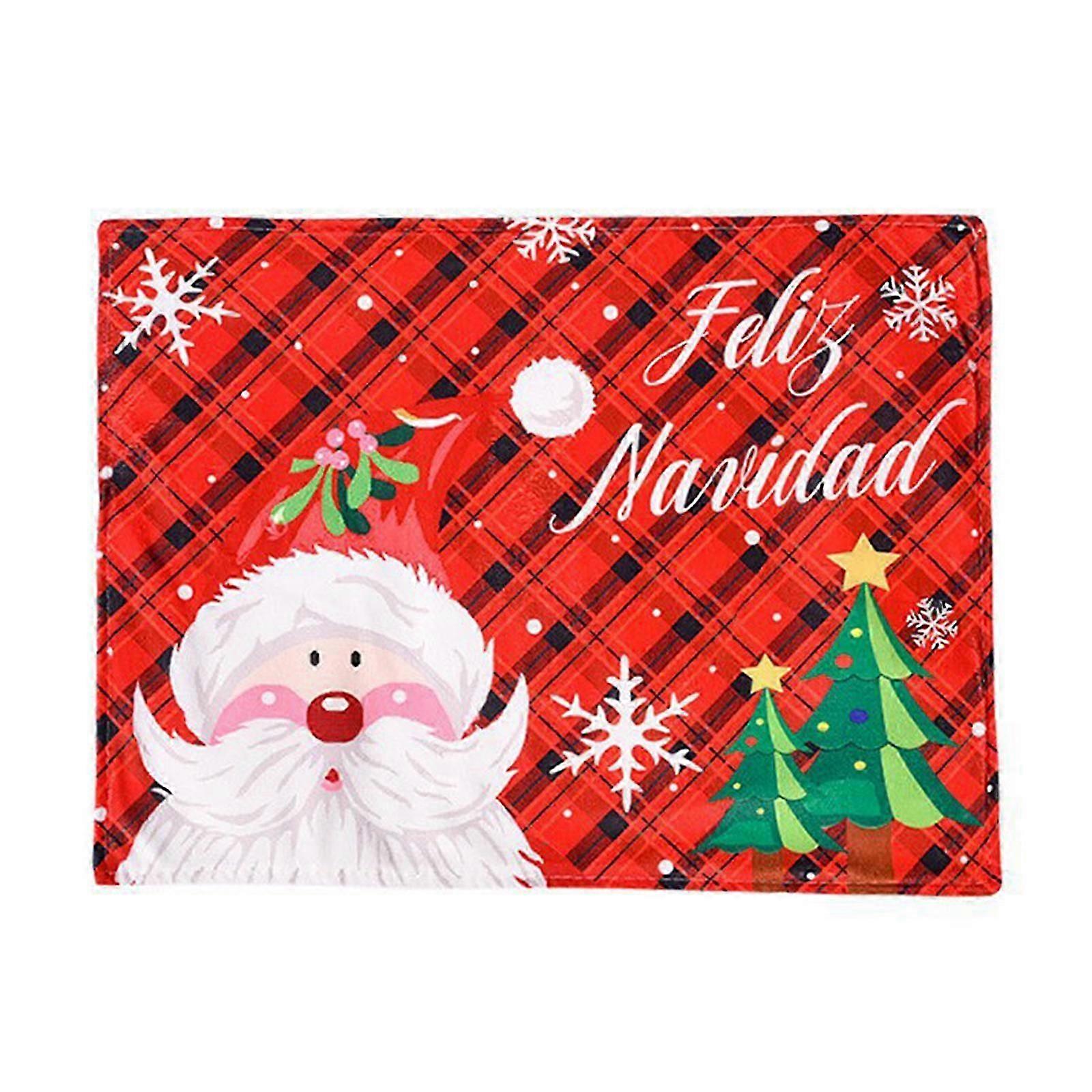 Red grid 45 * 30cm Christmas placemat