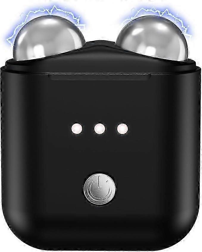 Mini Facial Firming Device, Face and Neck Skincare Device with Vibration Mode, Portable Facial Roller Massager Tool for Man and Woman, Black
