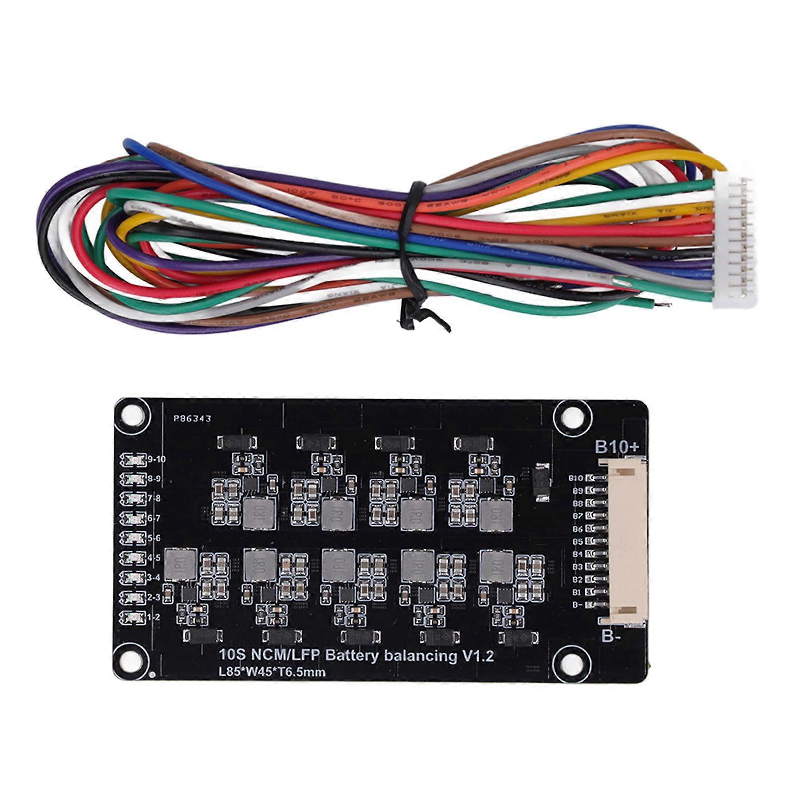 10S ncer Automatic Adjacent Equalization MOS PCB Inductive Battery Active Equalizer with Cable 1.2A 2.0V-4.5V