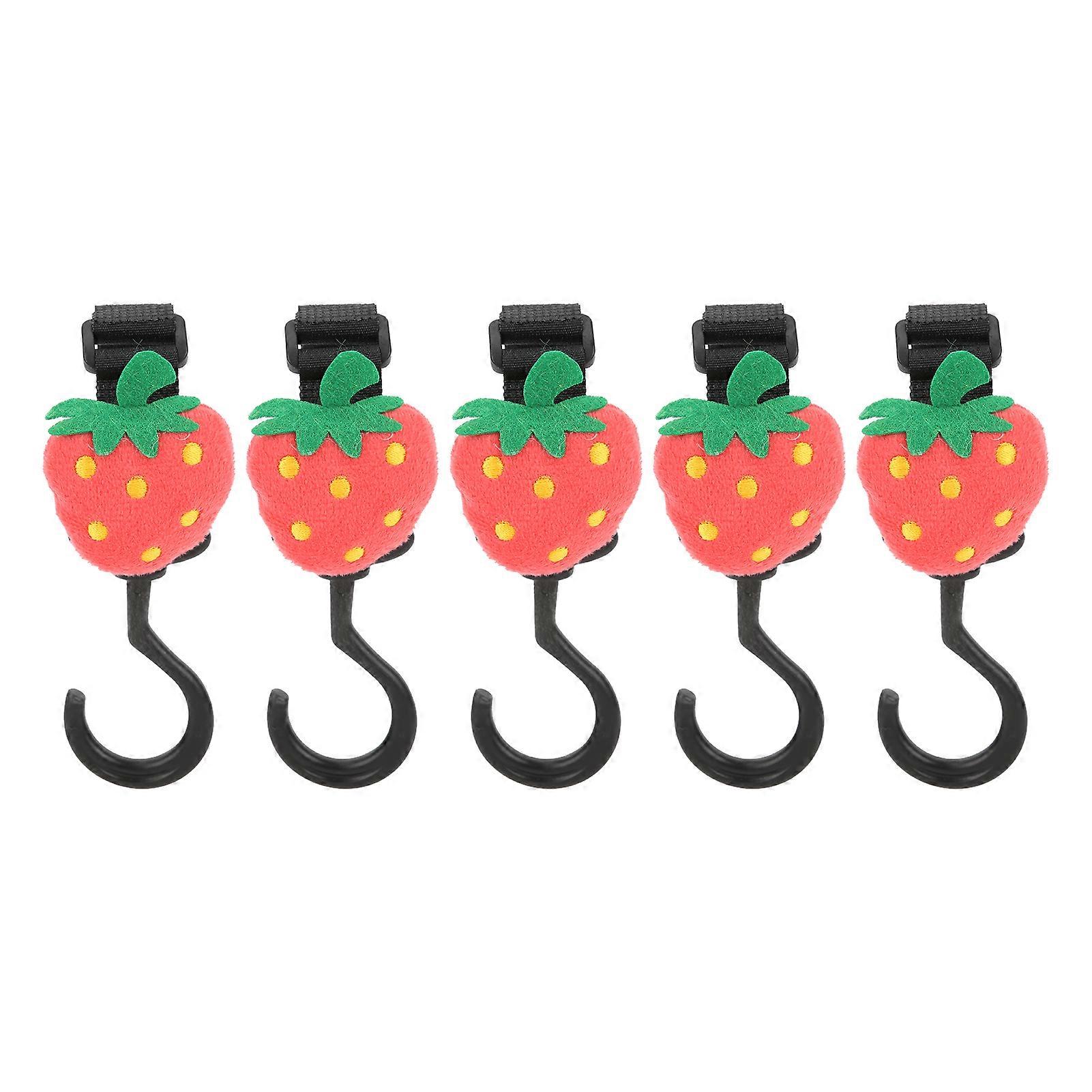5 Pcs Cute Baby Stroller Multi Functional 360 Degree Rotating Cartoon Hooks with Hook and Loop Tie for Bike Car