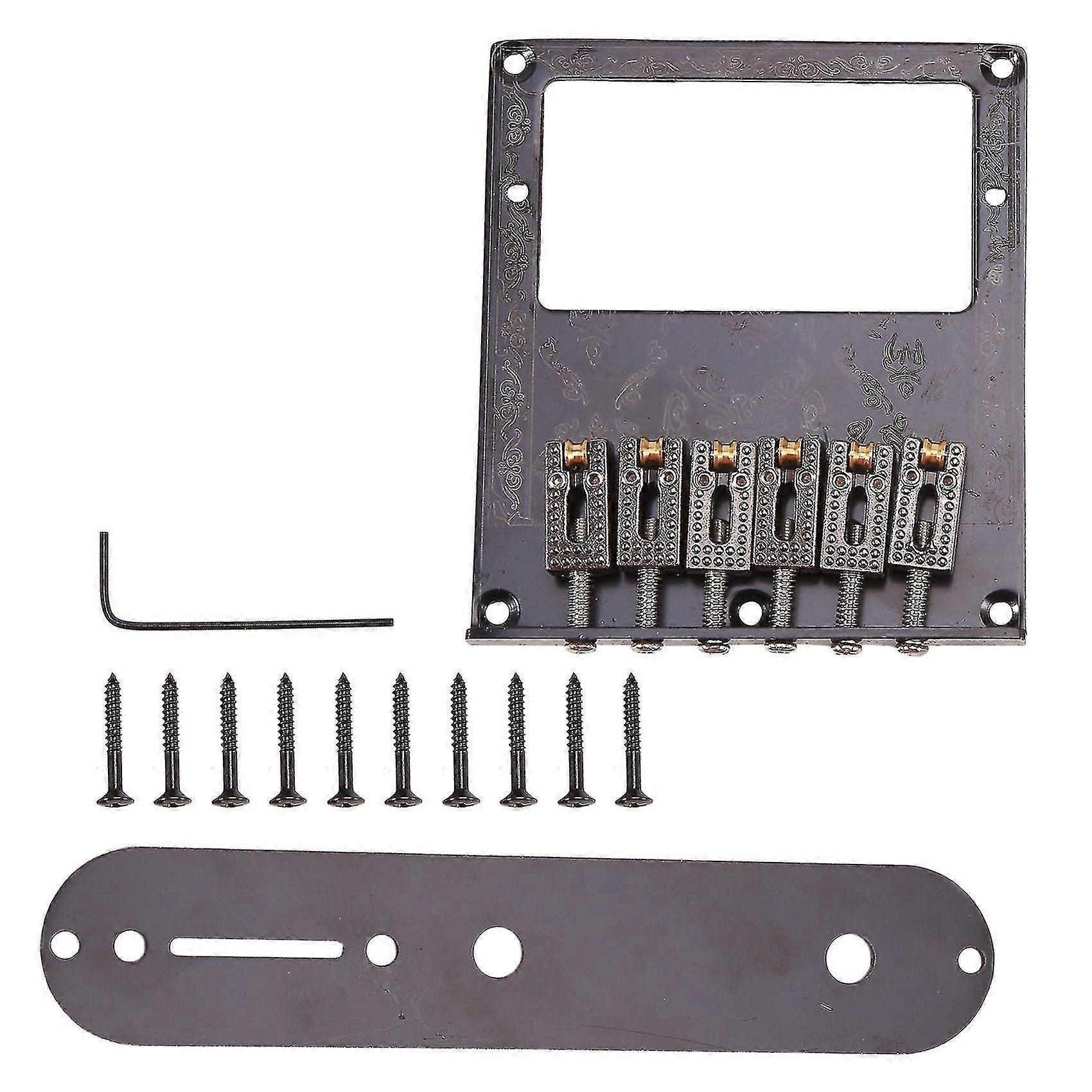 6 String Saddle Volume Control Bridge Plate Replacement With Control Plate For Electric Guitar Repa