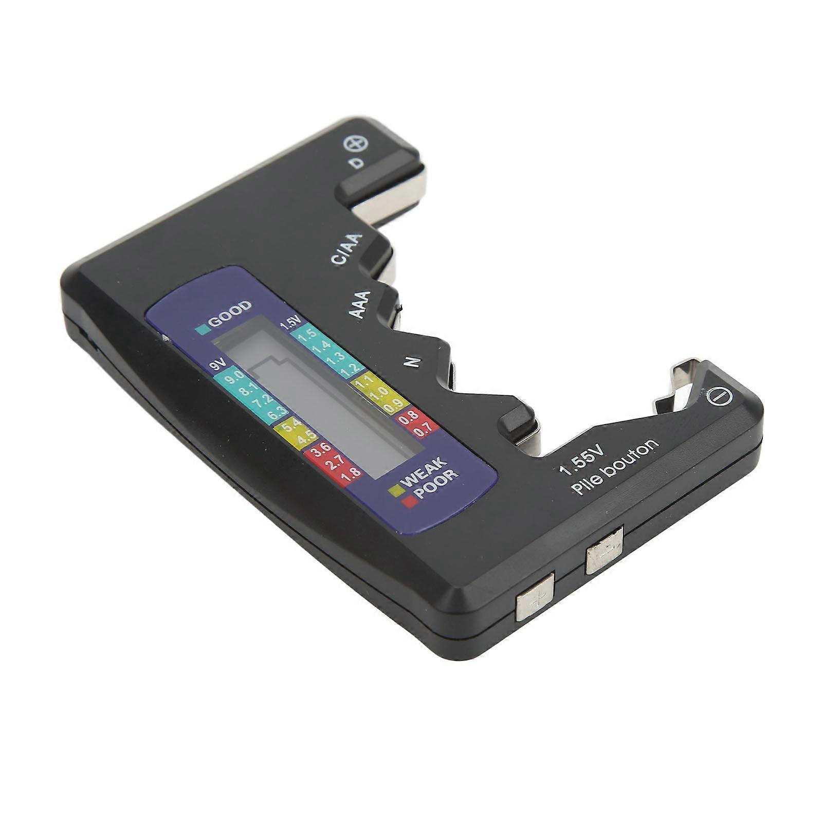 Digital Battery Capacity Meter Tester Universal DCN AAA AA 9V 1.5V Button Cell Battery Analyzer Black