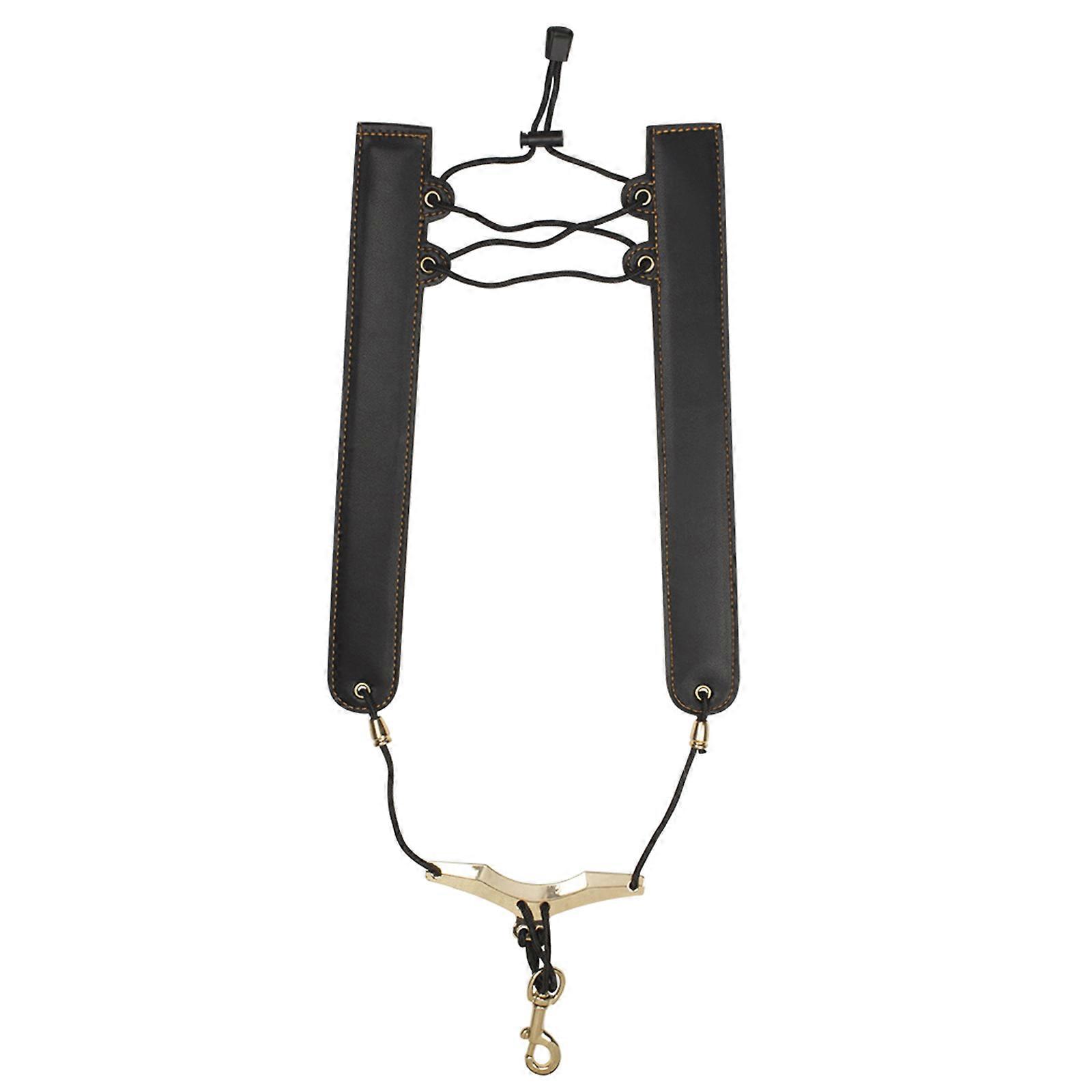 Dobbel Skuldre Sax Stropper Justerbar Sele Stropp Saksofon Stropp For Alt / Tenor / Sopran / Baryton Saksofoner Gaver Svart