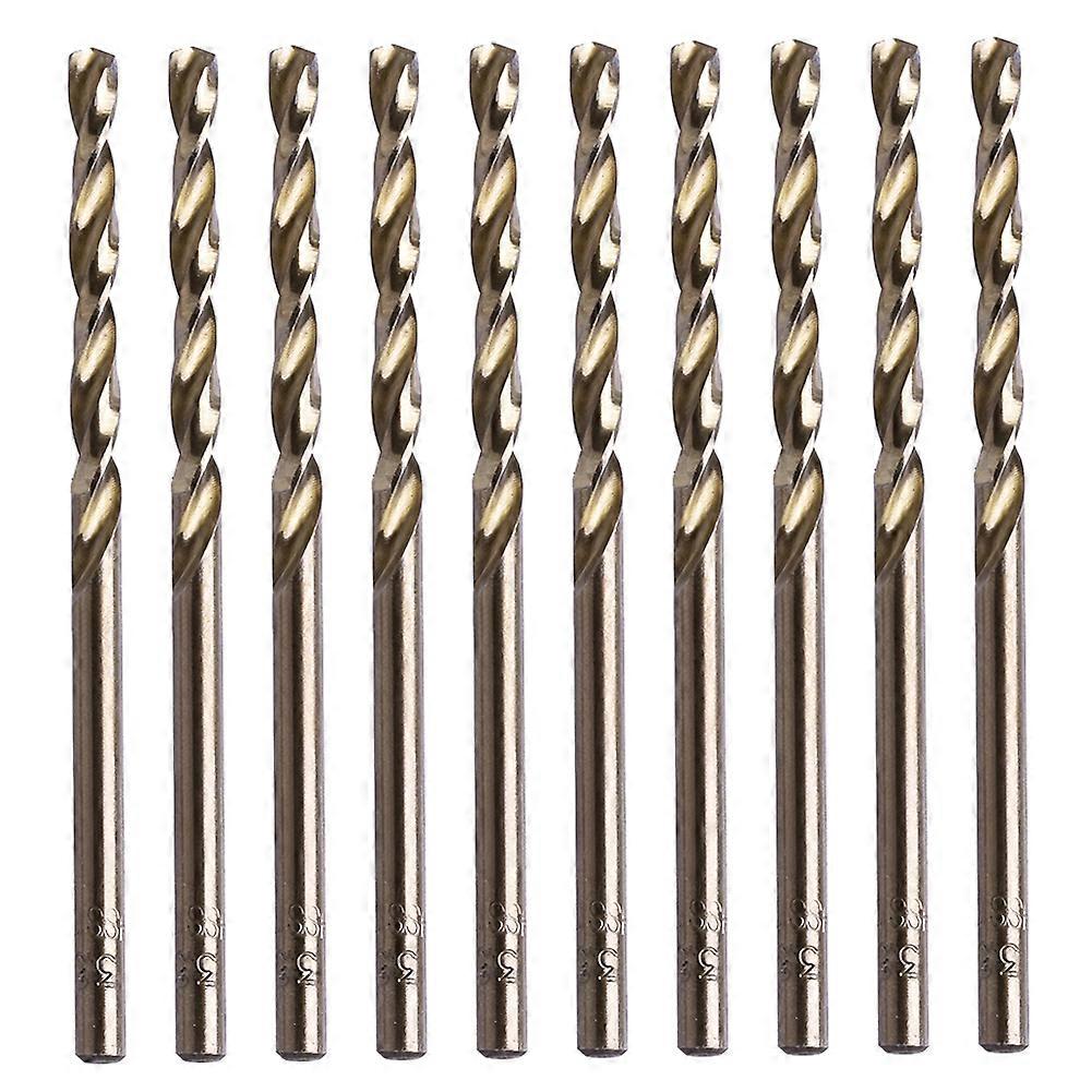 10x HSS Titanium Coated Twist Drill Bits Set, High Speed Steel Mini Drill Bits Compatible for Drilling Holes Nonferrous  Brown