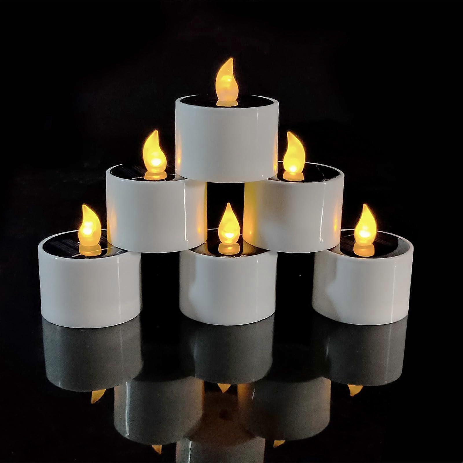 6 قطع بطارية قابلة لإعادة الشحن شموع Tealight للاستخدام في الهواء الطلق