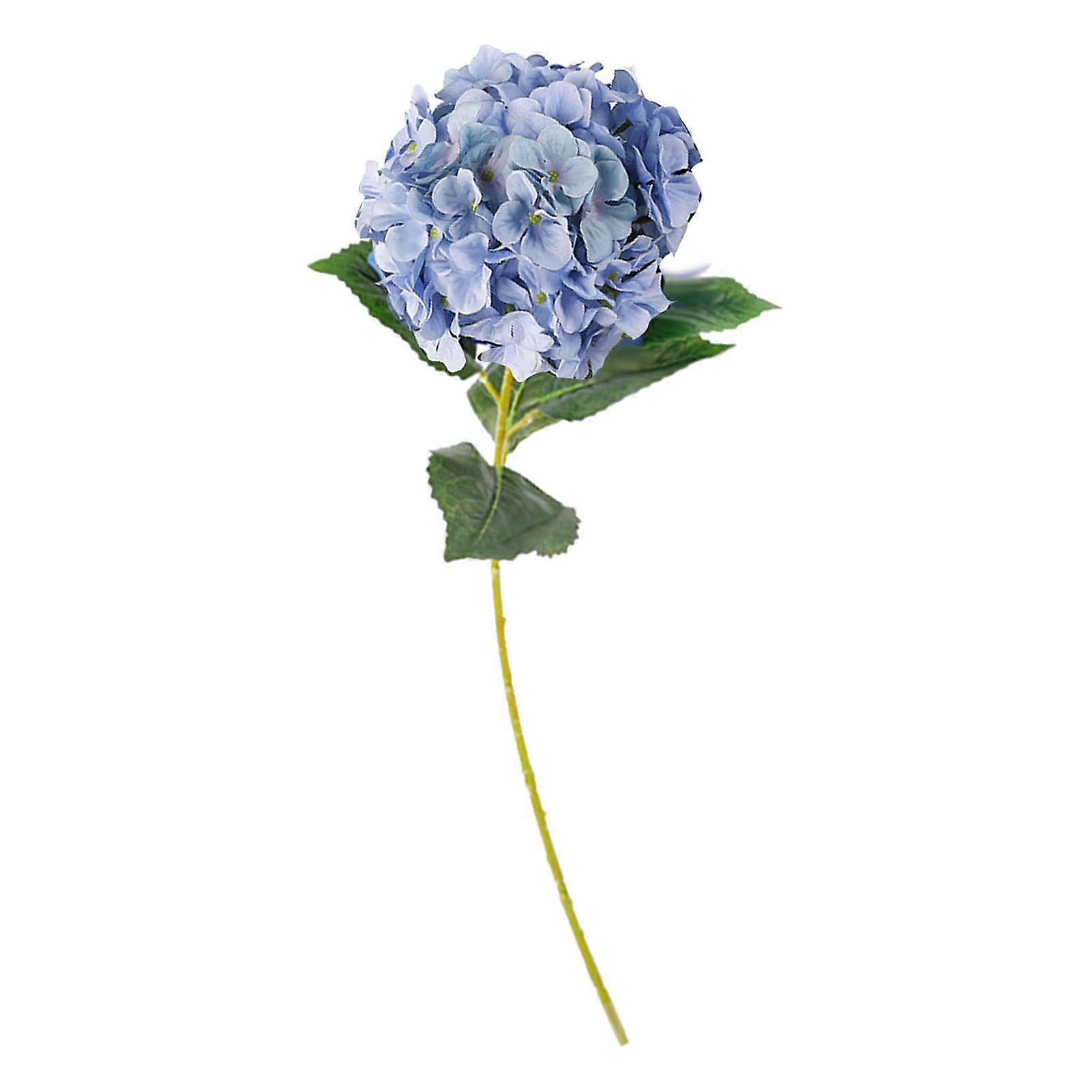 Hydrangea Artificial Flower 93cm Real Touch Light Blue Stem