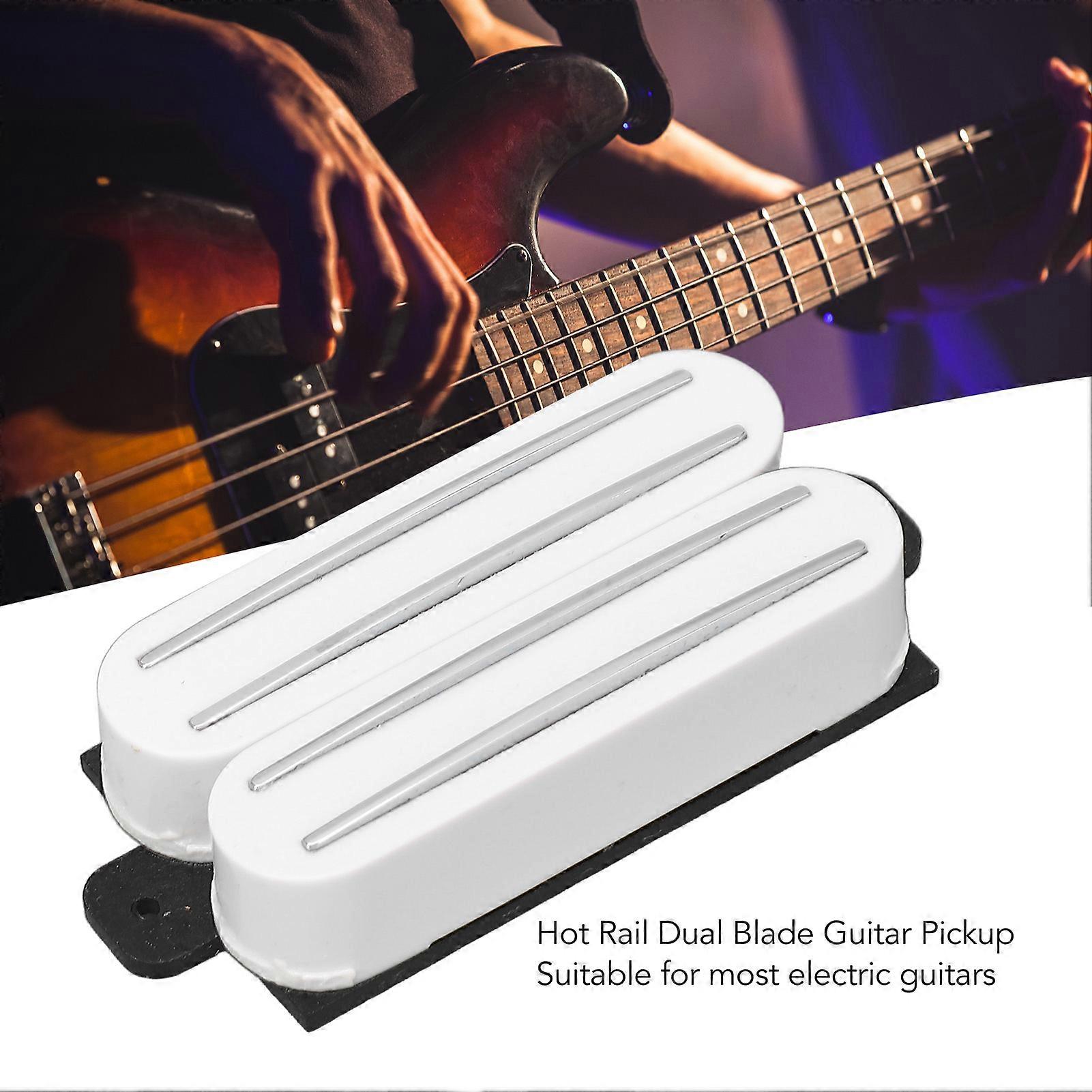 FLEOR Guitar Mini Humbucker Hot Dual Rail Pickup Ceramic fit ST FLEOR Guitar Mini Humbucker Hot Dual Rail Pickup Ceramic fit ST