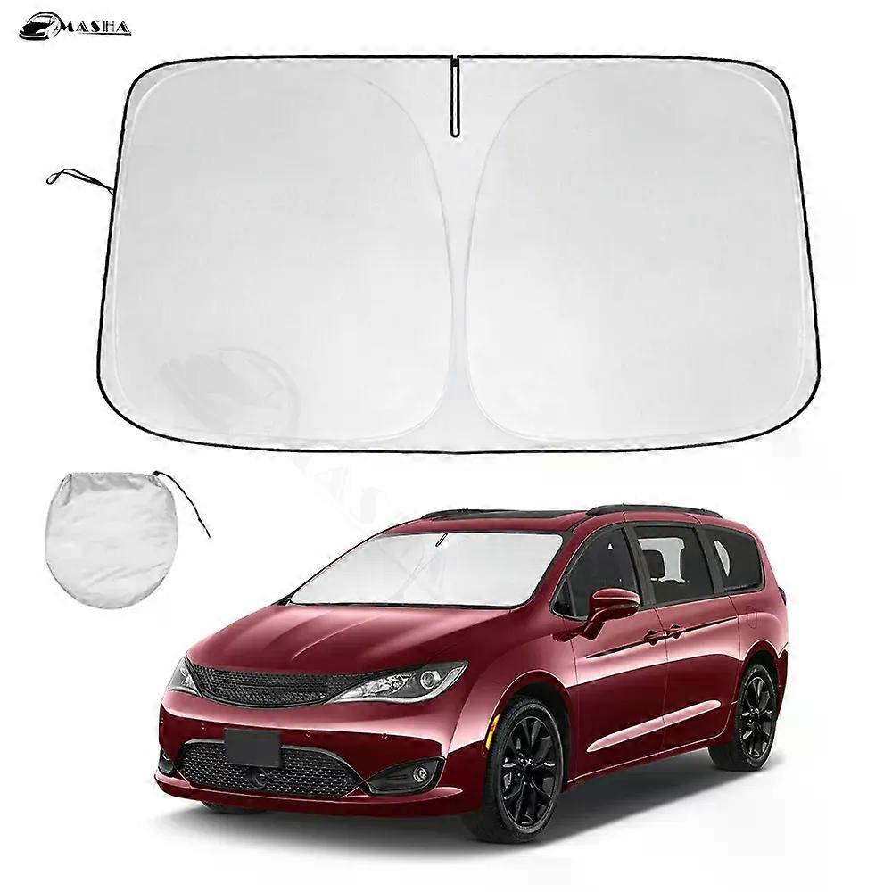 Windshield Sun Shade for Chrysler Pacifica Minivan 2017-2023 2024 Window Sunshade Sun Visor Protector Foldable Blocks UV Rays