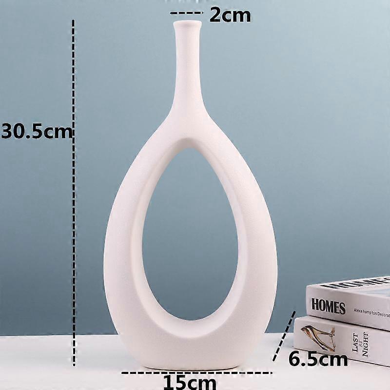 1pcs Creative Ceramic Annulus Vases Tabletop Decorative Flowerware Modern Home Decor