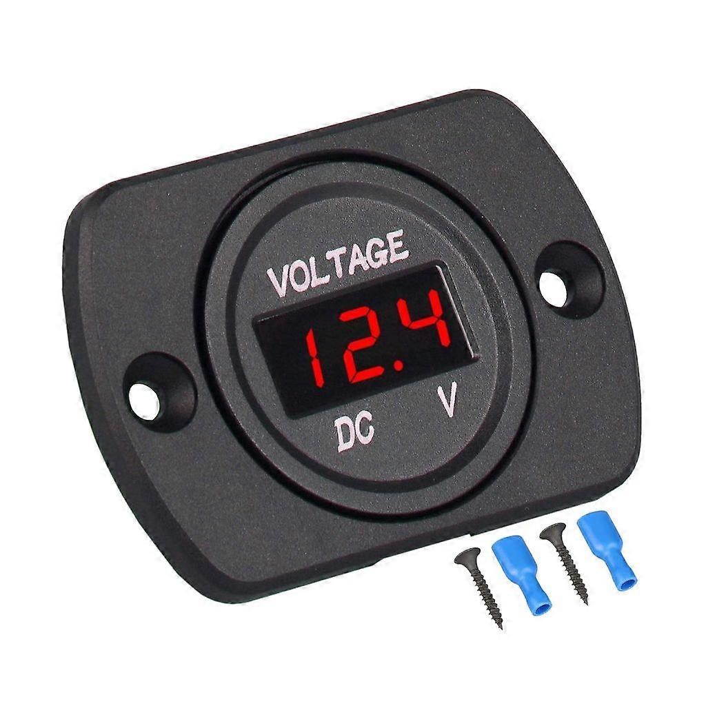 Motorcycle Digital Voltmeter Panel for Car 12V/24V Voltage Meter with Terminals