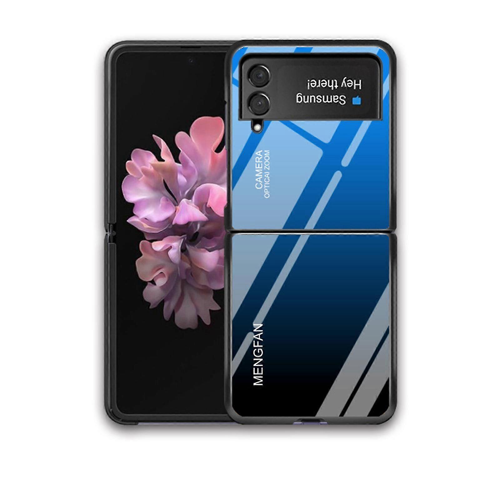 Gradient Color Case Compatible With Samsung Galaxy Z Flip 4, Hard Pc Frame+tempered Glass Protective Cover