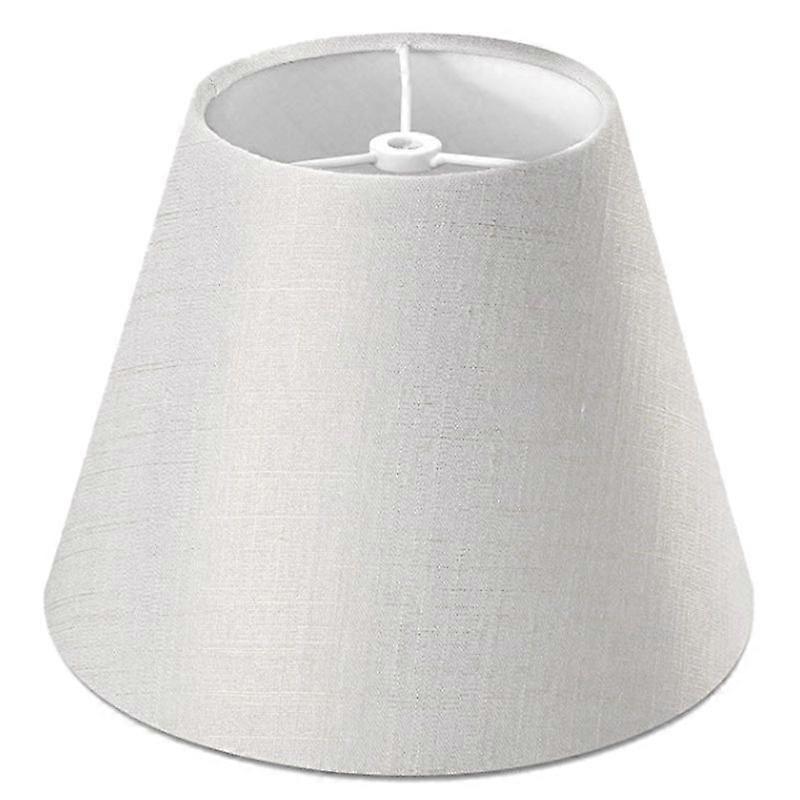 Lamp Shade Linen Fabric White Lamp Shade Small 5 Inch Top Diameter x 9 Inch Bottom Diameter x 7 Inch Tall (White with Gold Threads)